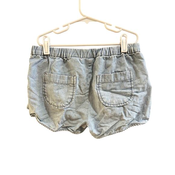 Hanna Andersson Chambray Denim Shorts Elastic Waist Pockets Size 140cm 10-12Y - Picture 2 of 7
